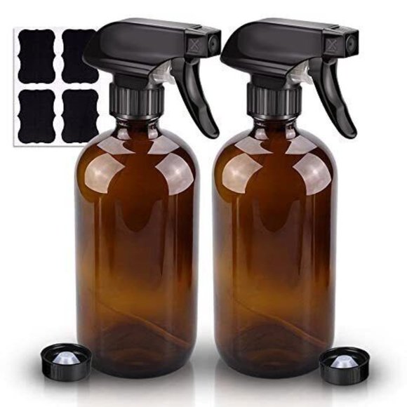 2 Pack Glass Spray Bottle, Wedama Amber 16oz Glass Spray Bottle Set & Accessorie - Picture 1 of 1